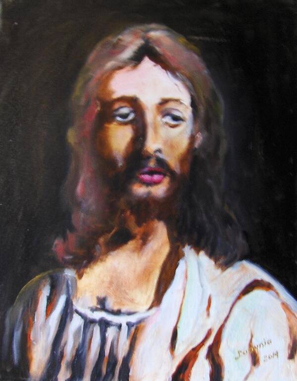 Art Poster featuring the painting Christ by Ryszard Ludynia
