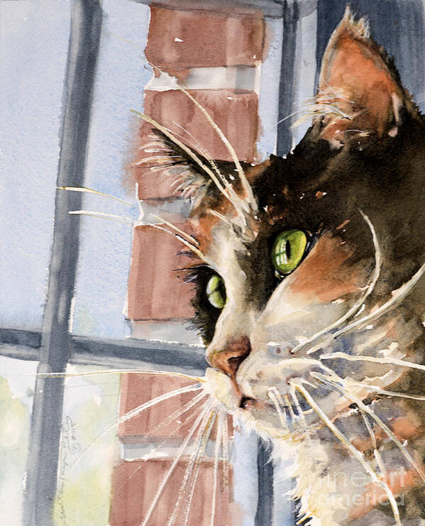 Cat Poster featuring the painting City Cat by Judith Levins