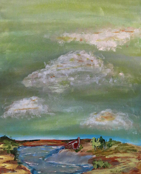 House Poster featuring the painting Clouds over House at Riverbend by Patricia Januszkiewicz