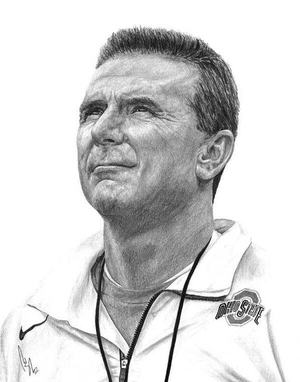 Urban Meyer Poster featuring the drawing Coach Meyer by Bobby Shaw