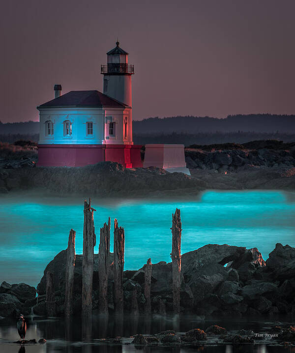 Lighthouse Poster featuring the photograph Coaquille Lighthouse by Tim Bryan