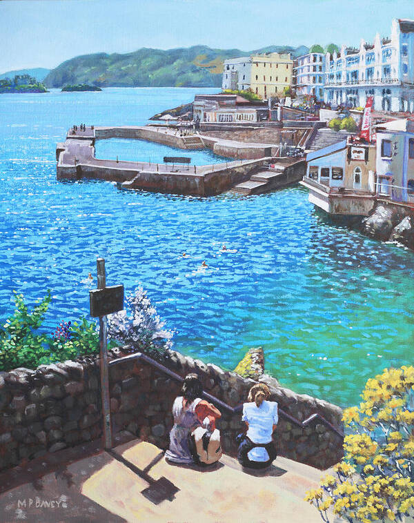 Plymouth Poster featuring the painting Coast of Plymouth City UK by Martin Davey
