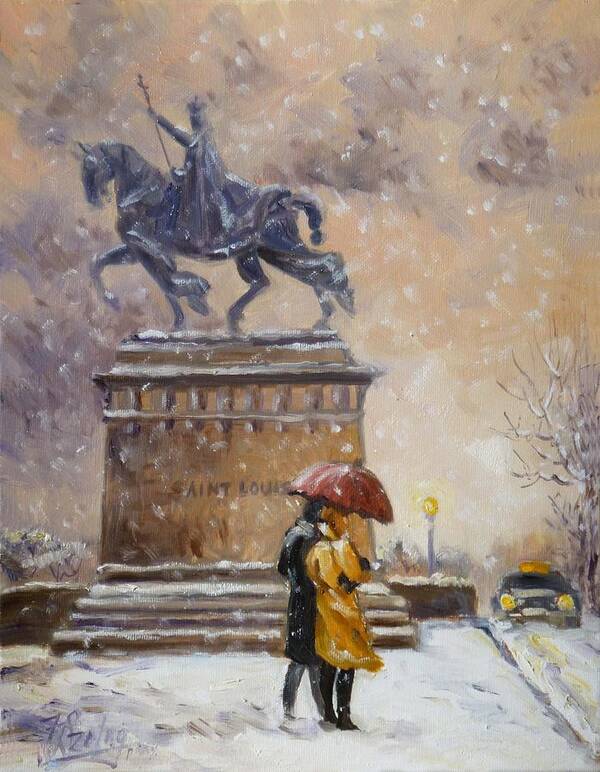Saint Louis Poster featuring the painting Colors of winter - Saint Louis by Irek Szelag