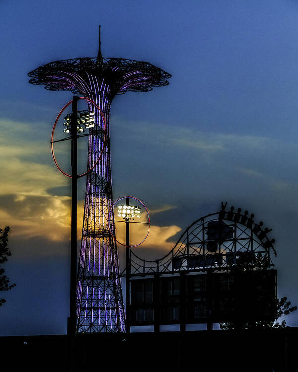 Coney Island Poster featuring the photograph Coney Island Parachute Jump by Jon Woodhams