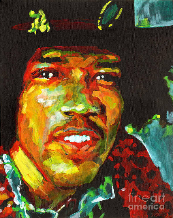 Tanya Filichkin Poster featuring the painting American Legend Jimi Hendrix by Tanya Filichkin