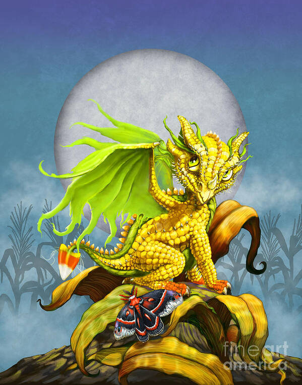 Dragon Poster featuring the digital art Corn Dragon by Stanley Morrison