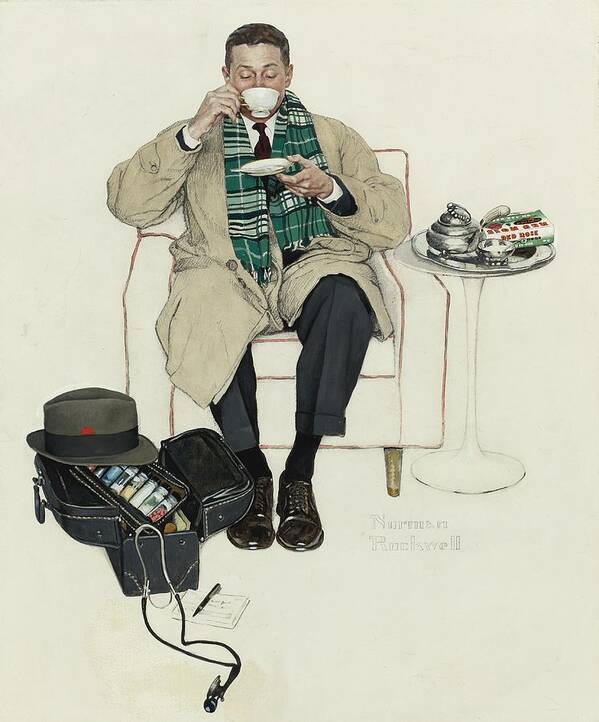 Tags Poster featuring the photograph Doctor Relaxing with Tea by Georgia Clare