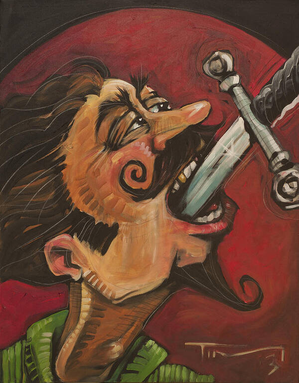 Sword Swallower Poster featuring the painting Dominick the Daring by Tim Nyberg