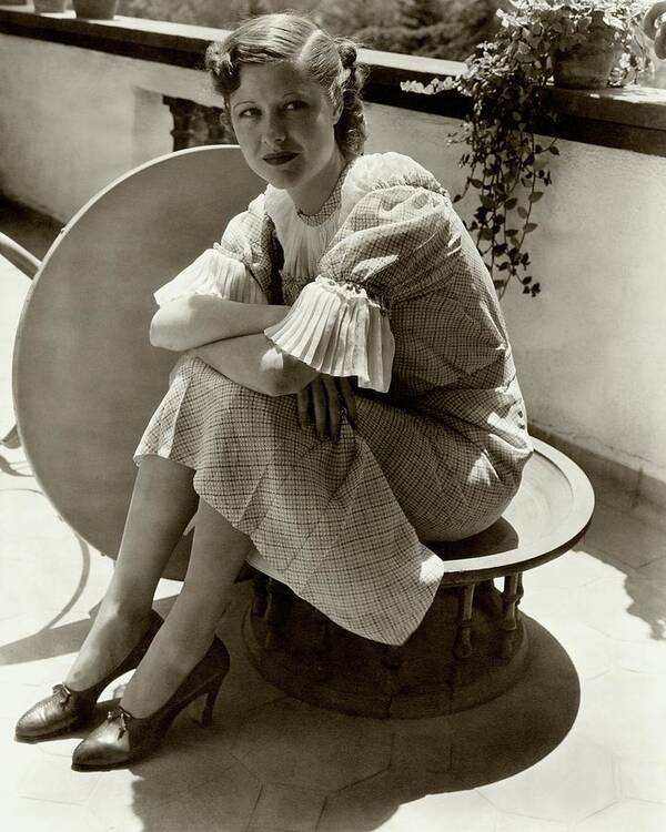 Actress Poster featuring the photograph Dorothy Wilson Wearing A Plaid Dress by Imogen Cunningham