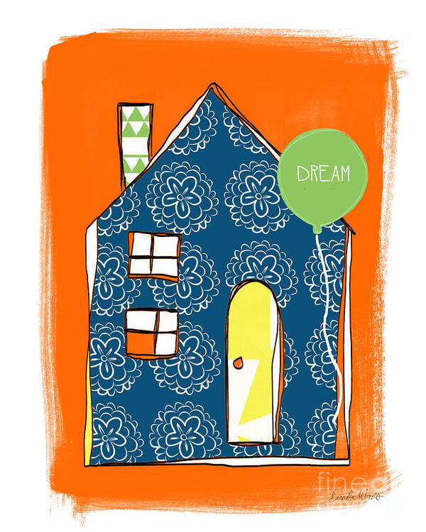 House Poster featuring the painting Dream House by Linda Woods