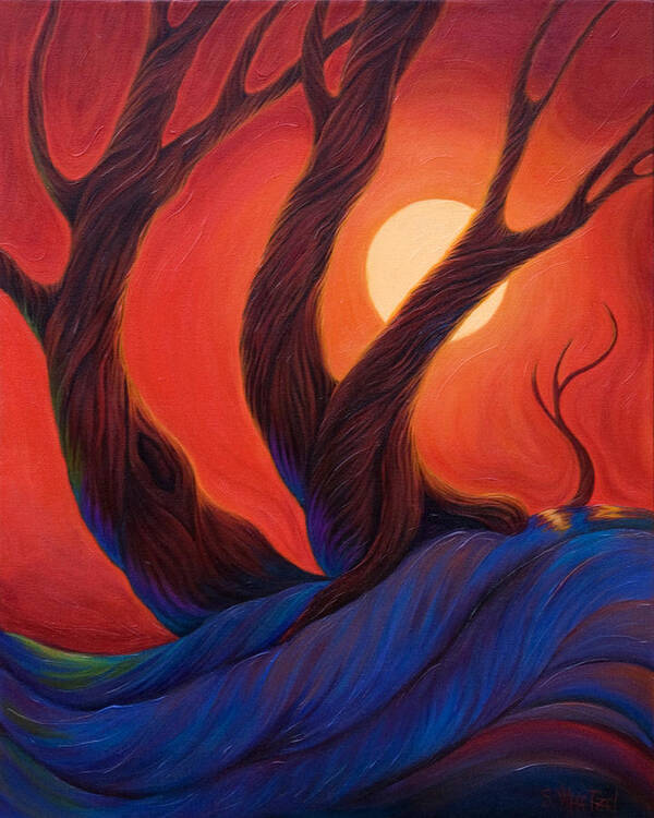 Trees Poster featuring the painting Earth Wind Fire by Sandi Whetzel