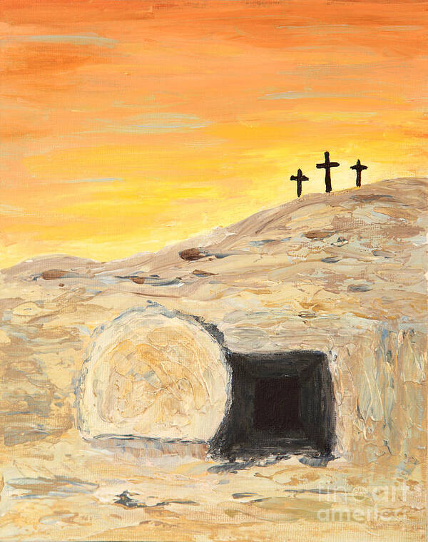 Easter Poster featuring the painting Easter Sunrise by Pattie Calfy