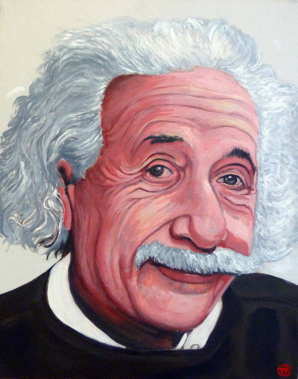 Einstein Poster featuring the painting Einstein by Tom Roderick