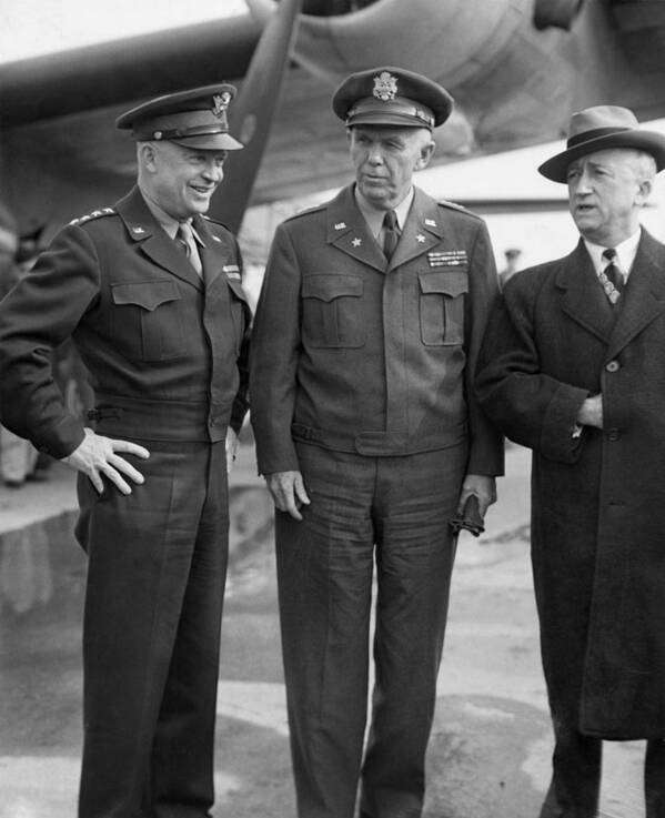 1944 Poster featuring the photograph Eisenhower & Marshall 1944 by Granger