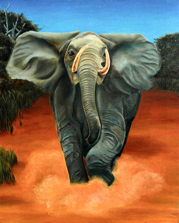 Judith Chantler. Poster featuring the painting Elephant by Judith Chantler