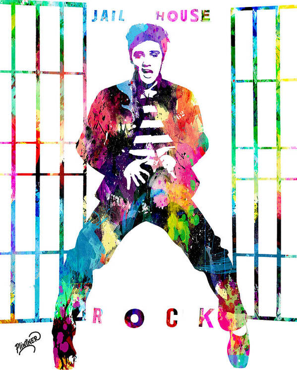 Elvis Presley Poster featuring the digital art Elvis Presley Jail House Rock by Patricia Lintner