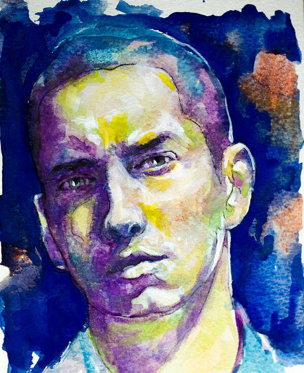 Eminem Poster featuring the painting Eminem by Laur Iduc