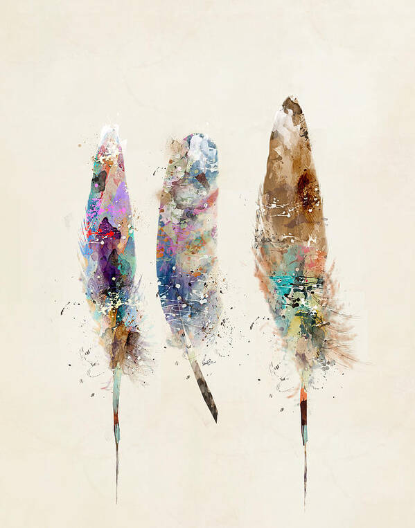 Feathers Poster featuring the painting Feathers by Bri Buckley