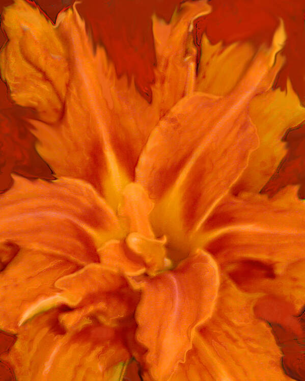 Lily Poster featuring the painting Fire Lily by Anne Cameron Cutri