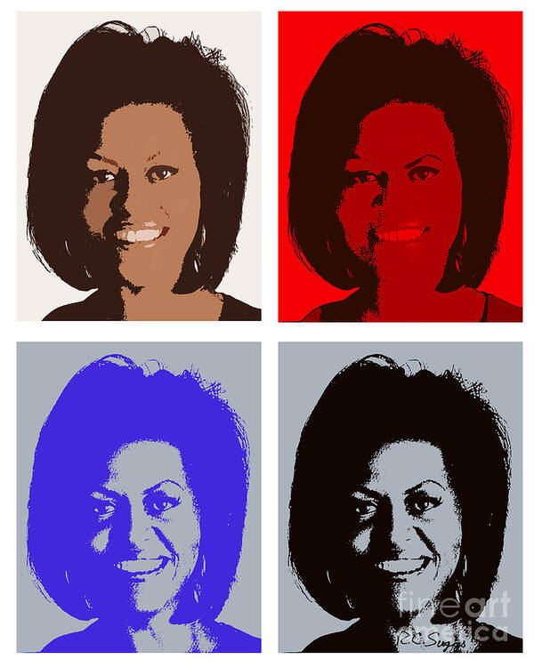 Michelle Obama Poster featuring the photograph First Lady by Robert Suggs