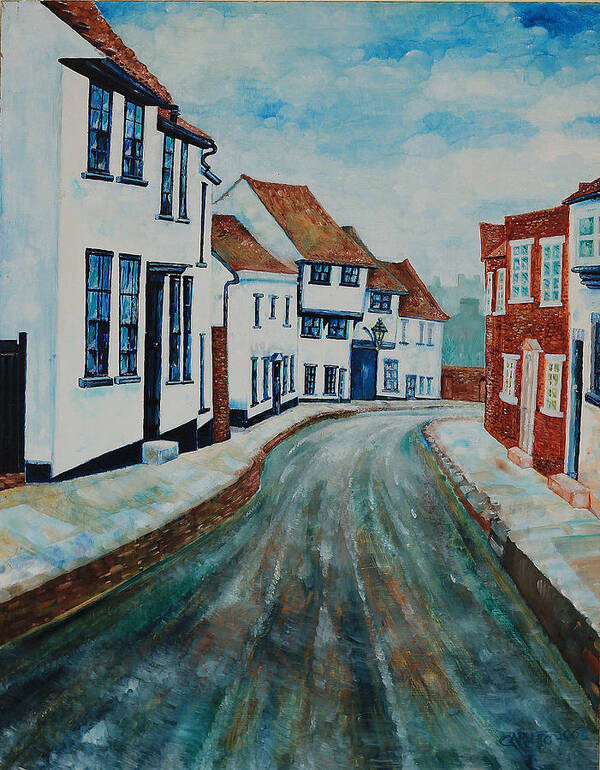 St Albans Poster featuring the painting Fishpool Street - St Albans - Winter Scene by Giovanni Caputo