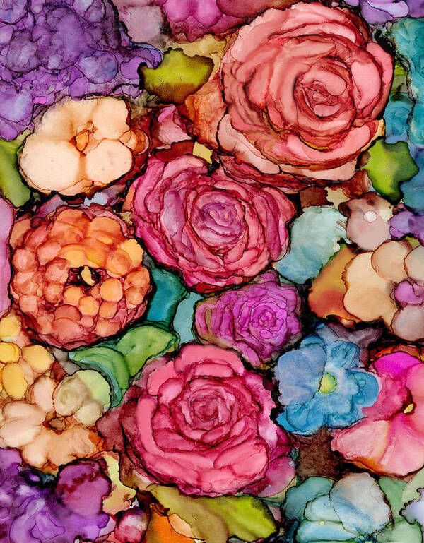 Roses Poster featuring the photograph Floral Blanket by Liz Evensen