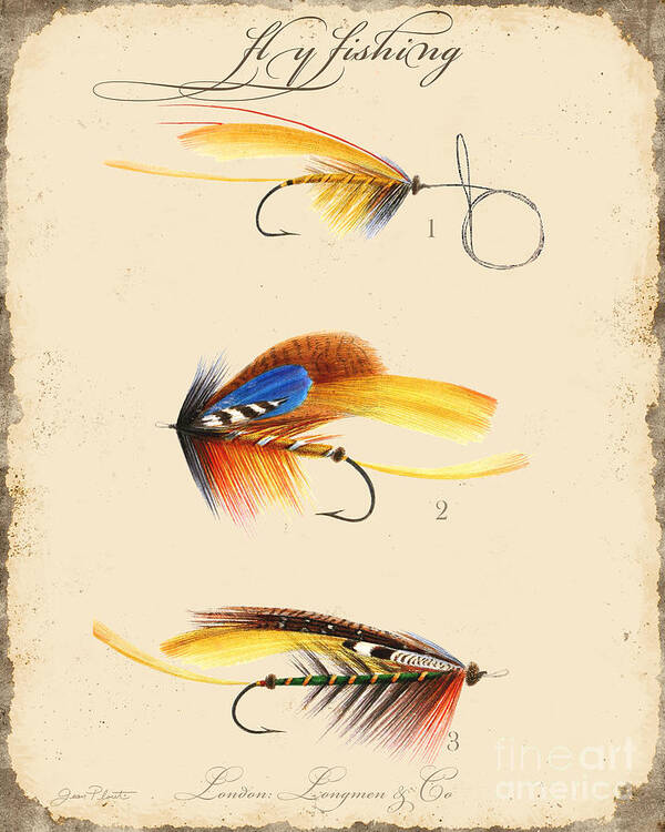 Casting Flies Poster featuring the digital art Fly Fishing-JP2094 by Jean Plout