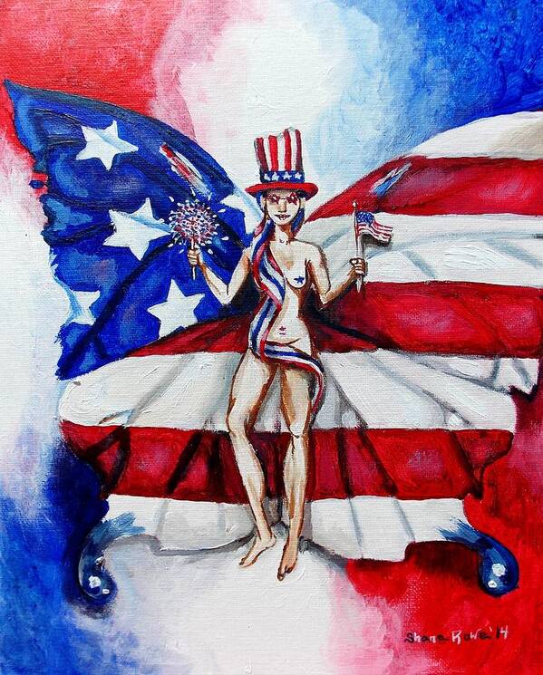 Independence Poster featuring the painting Free as Independence Day by Shana Rowe Jackson