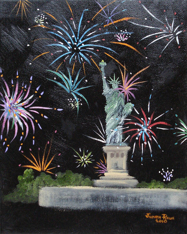 Statue Of Liberty Poster featuring the painting Freedom by Judith Rhue
