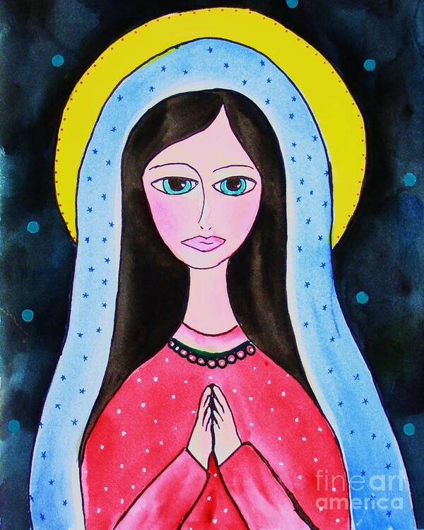 Mary Poster featuring the painting Full of Grace by Melinda Etzold