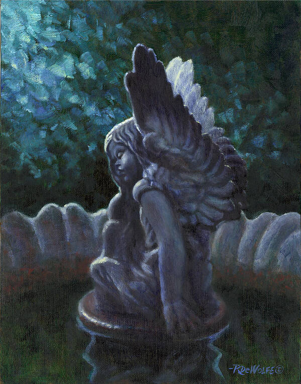 Angel Poster featuring the painting Garden Angel by Richard De Wolfe