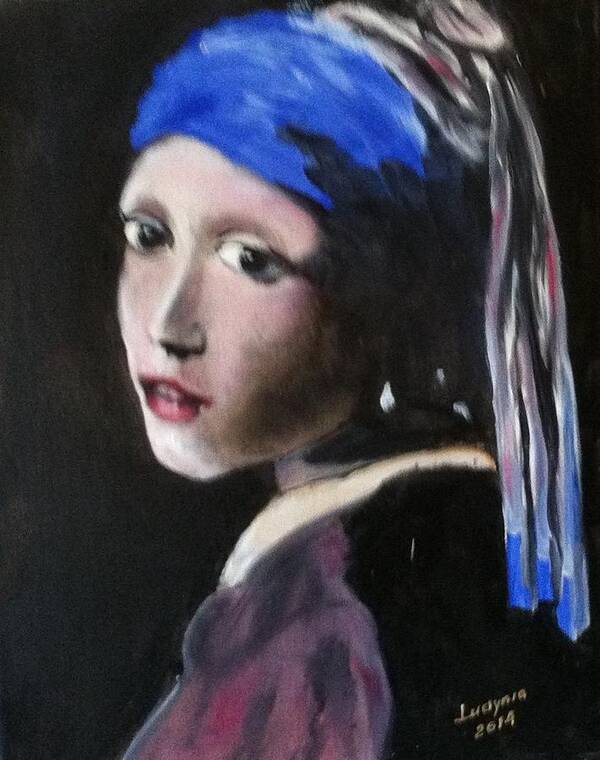 Art Poster featuring the painting Girl With A Pearl Earring by Ryszard Ludynia