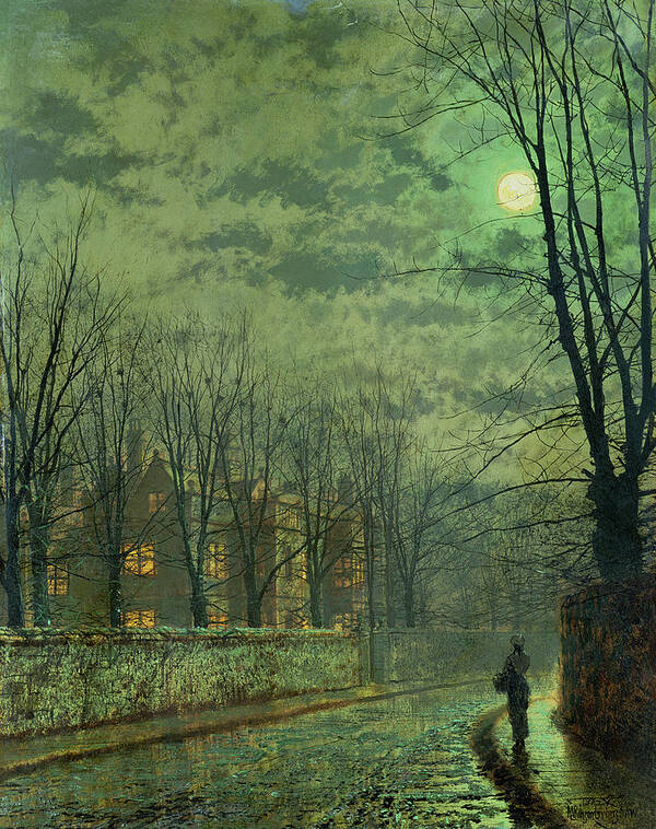 Grimshaw Poster featuring the painting Going Home By Moonlight by John Atkinson Grimshaw