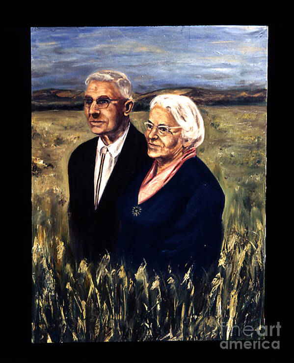  Poster featuring the painting Grandpa-Grandma Harris by Pat Haley