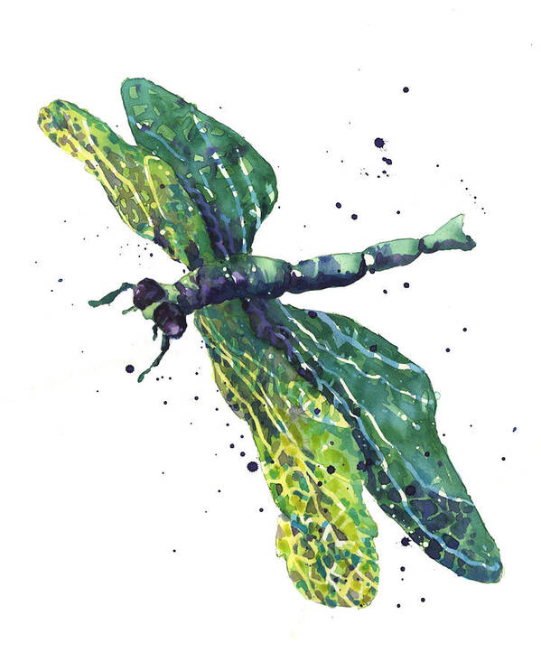 Dragonfly Poster featuring the painting Green Goddess by Alison Fennell