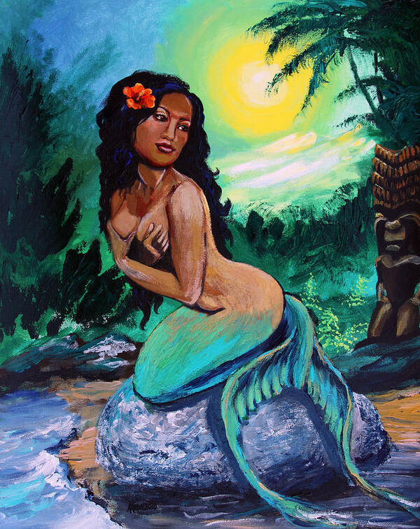 Hawaii Poster featuring the painting Hawaii Mermaid by Karon Melillo DeVega