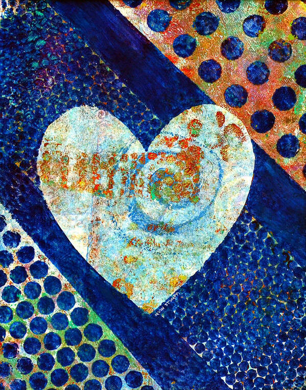 Abstract Paintings Poster featuring the painting Heart of Hearts series - Elated by Moon Stumpp