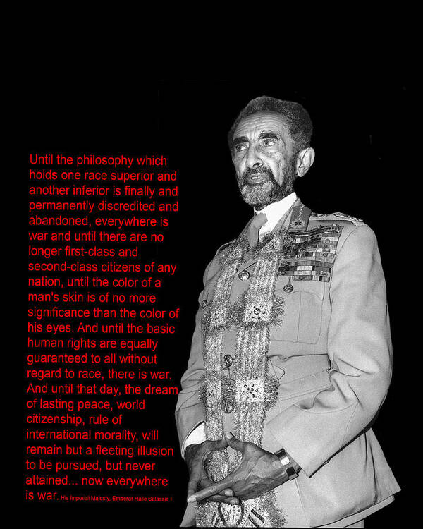 His Imperial Majesty Poster featuring the photograph His Imperial Majesty Emperor Haile Selassie I by Errol Wilson