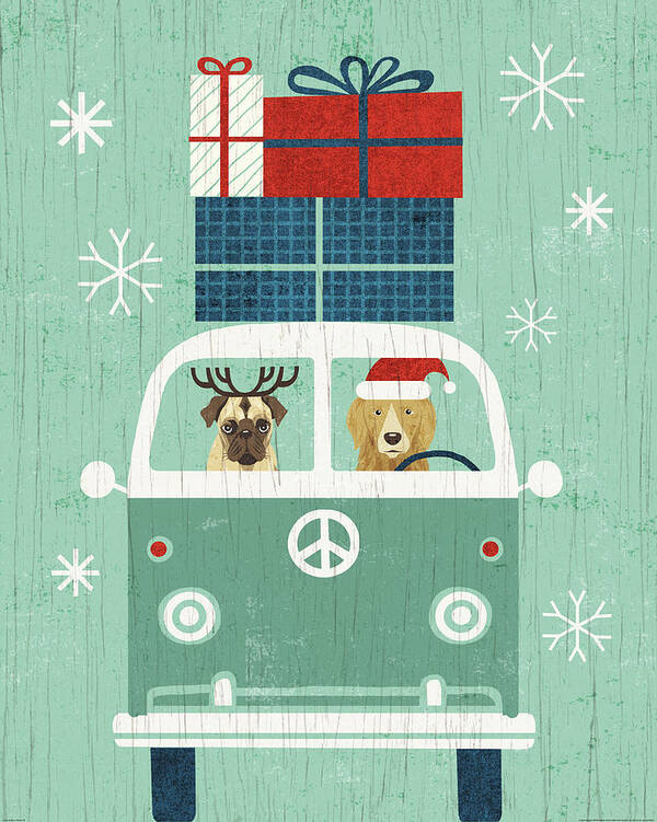 Animals Poster featuring the painting Holiday On Wheels Xii by Michael Mullan