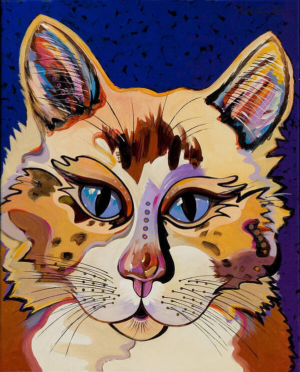 Feline Art Poster featuring the painting Holy Cat by Bob Coonts