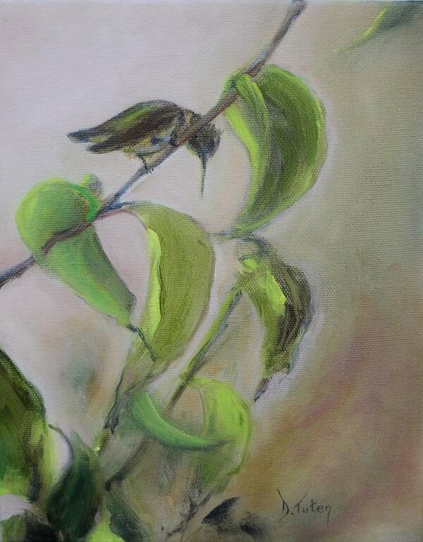 Bird Poster featuring the painting Hummingbird at Rest by Donna Tuten