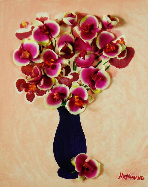 Orchid Bouquet Poster featuring the painting Illusion by Celeste Manning