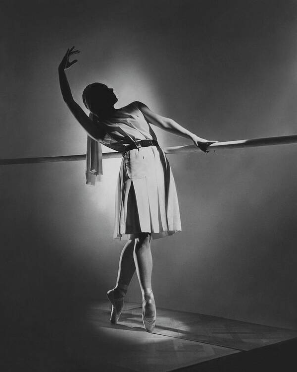 Dance Poster featuring the photograph Irina Baronova At The Barre by Horst P. Horst