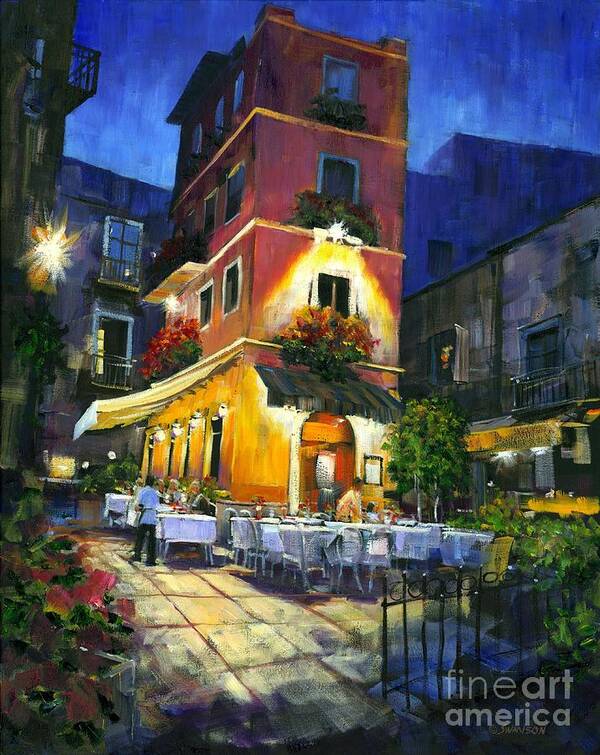 Rome Italy Landscape Poster featuring the painting Italian Nights by Michael Swanson