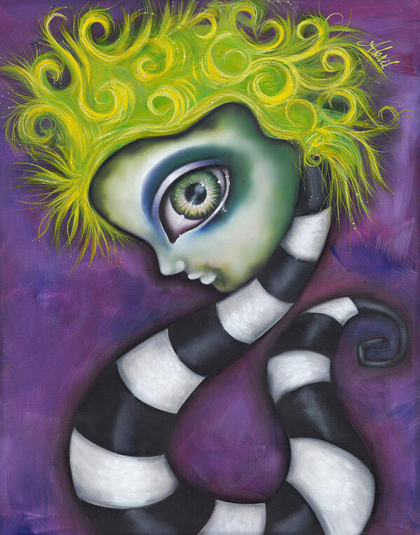 Beetlejuice Poster featuring the painting It's Show Time by Abril Andrade