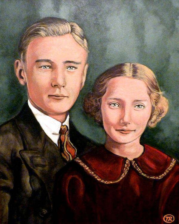 James Evan Roderick Poster featuring the painting James and Ina K by Tom Roderick