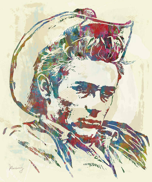 James Byron Dean Was An American Actor. He Is A Cultural Icon Of Teenage Disillusionment Poster featuring the drawing James dean - Stylised Etching Pop Art Poster by Kim Wang