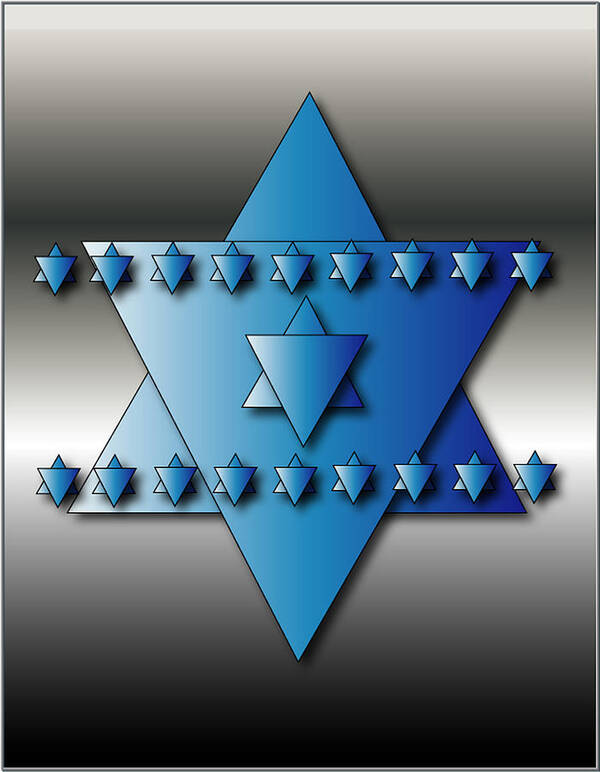 Hanukkah Poster featuring the digital art Jewish Stars by Marvin Blaine