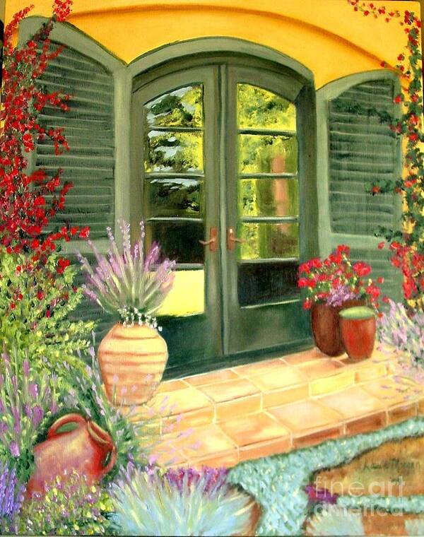 Shutters Poster featuring the painting Jill's Patio by Laurie Morgan