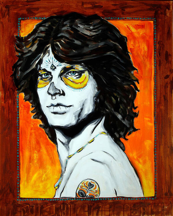 Day Of The Dead Poster featuring the painting Jim Morrison Day of the Dead by Jennifer Cahoon